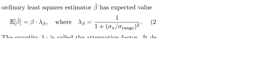 Equation for the attenuation factor